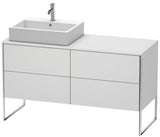 Duravit XSquare Waschtischunterbau 1400 mm mit integriertem Fußgestell – Becken links, s-matt