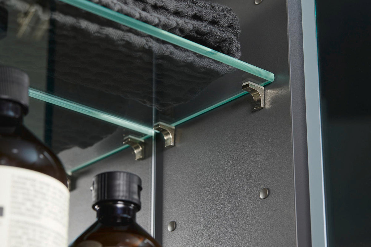 Duravit XSquare Spiegelschrank 800 mm mit LED-Beleuchtung und Soft-Close, Schwarz