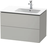 DURAVIT L-Cube Waschtischunterbau 820 mm wandhängend, 2 Schubkästen, Becken rechts, Betongrau Matt
