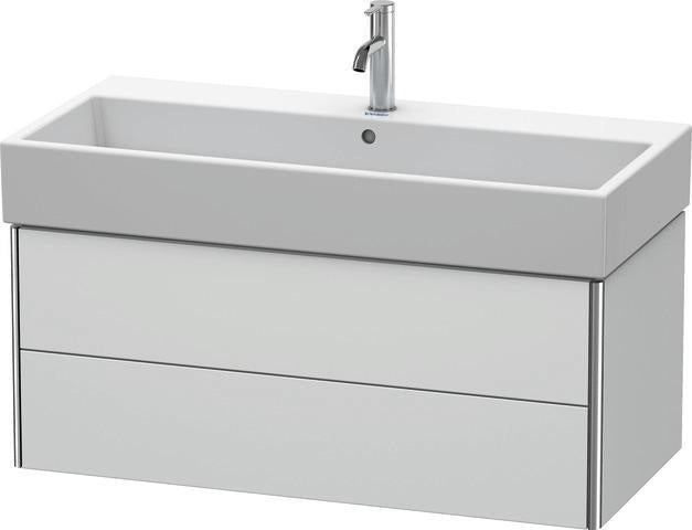 DURAVIT XSquare Waschtischunterbau 984 mm mit 2 Schubkästen, Seitenteile s-matt, Eiche-Ausführung