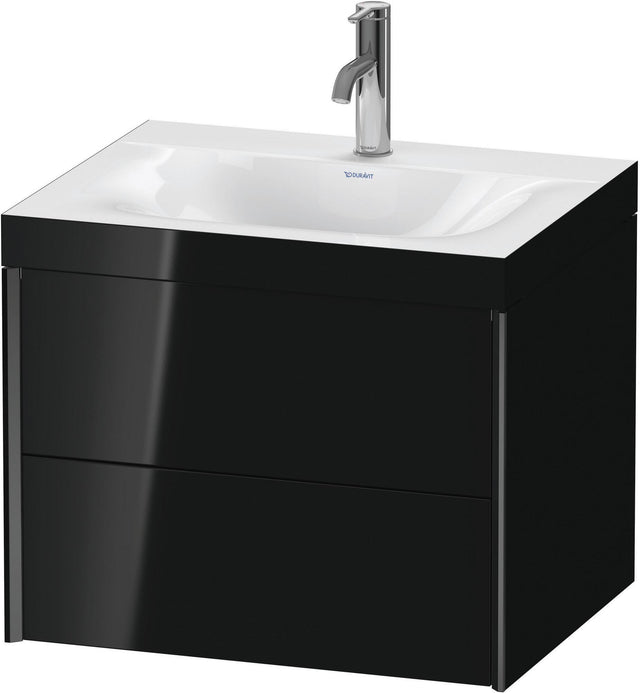 DURAVIT XViu Waschtischunterbauset 600 mm, 2 Schubkästen, schwarz matt, wandhängend