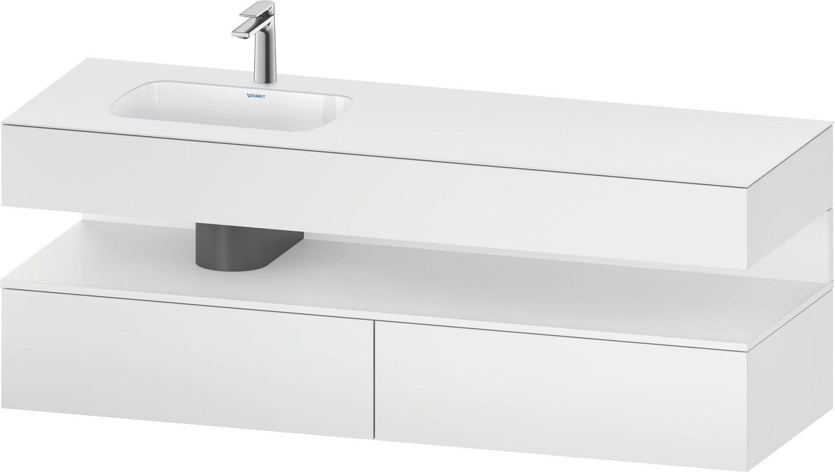 DURAVIT Qatego Studio F. A. Porsche Einbauwaschtisch mit Konsolenwaschtischunterbau 1600 mm Weiß Matt