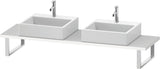 Duravit L-Cube Konsole variabel, 480 mm tief, weiß matt, mit 2 Waschschüssel-Aussparungen