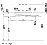 DURAVIT Einbauwaschtisch 2nd floor 580 mm ohne Überlauf und Hahnloch, weiß