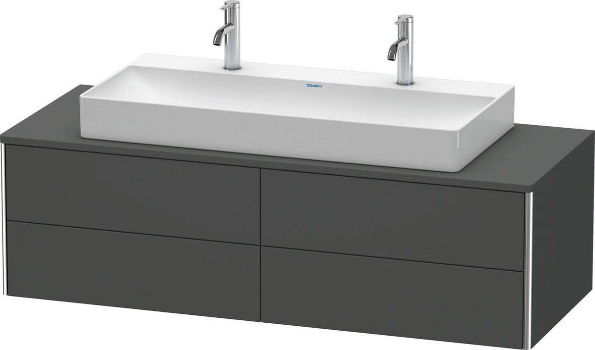 DURAVIT XSquare Waschtischunterbau 1400 mm, 4 Schubkästen, betongrau matt, wandhängend