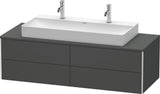 DURAVIT XSquare Waschtischunterbau 1400 mm, 4 Schubkästen, betongrau matt, wandhängend