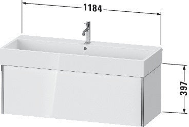 Duravit Waschtischunterbau XVIU 1184 mm Nussbaum Mitte für Vero Air – Matt