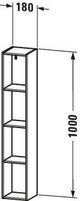 DURAVIT L-Cube Regalelement 180x180x1000 mm vertikal, 4 Fächer, Amerikanischer Nussbaum