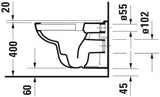 DURAVIT D-Code Wand-WC 545 mm weiß spülrandlos Tiefspüler 4,5 Liter
