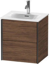 Duravit XViu Waschtischunterbau wandhängend 557 mm nussbaum dunkel champagner matt 2 Schubladen
