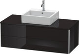 Duravit XSquare Waschtischunterbau wandhängend 1200 mm Schwarz Hochglanz, 2 Schubkästen, Tip-On