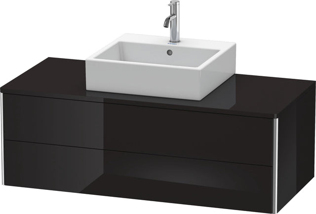 Duravit XSquare Waschtischunterbau wandhängend 1200 mm Schwarz Hochglanz, 2 Schubkästen, Tip-On