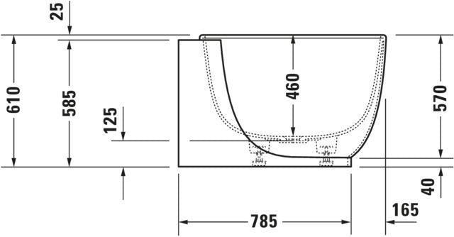 DURAVIT Luv Whirlwanne 1850x950mm Eckwanne rechts mit Air-System, 2 Rückenschrägen, weiß matt