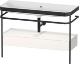 Duravit Happy D.2 c-bonded Waschtischset 1175 mm mit Metallkonsole & Schubkasten in Taupe