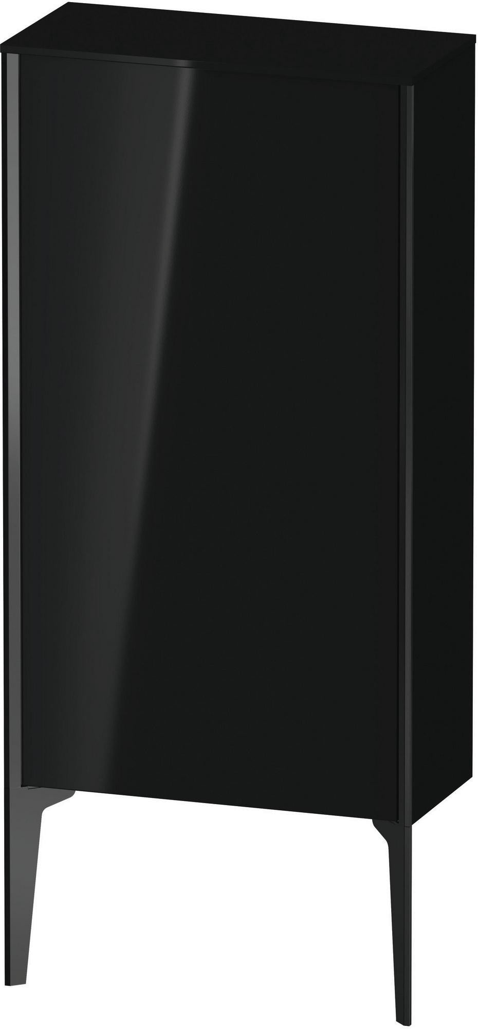 DURAVIT Halbhochschrank XViu 890 mm, schwarz matt / schwarz hochglanz, wandhängend, 1 Tür, Soft-Close