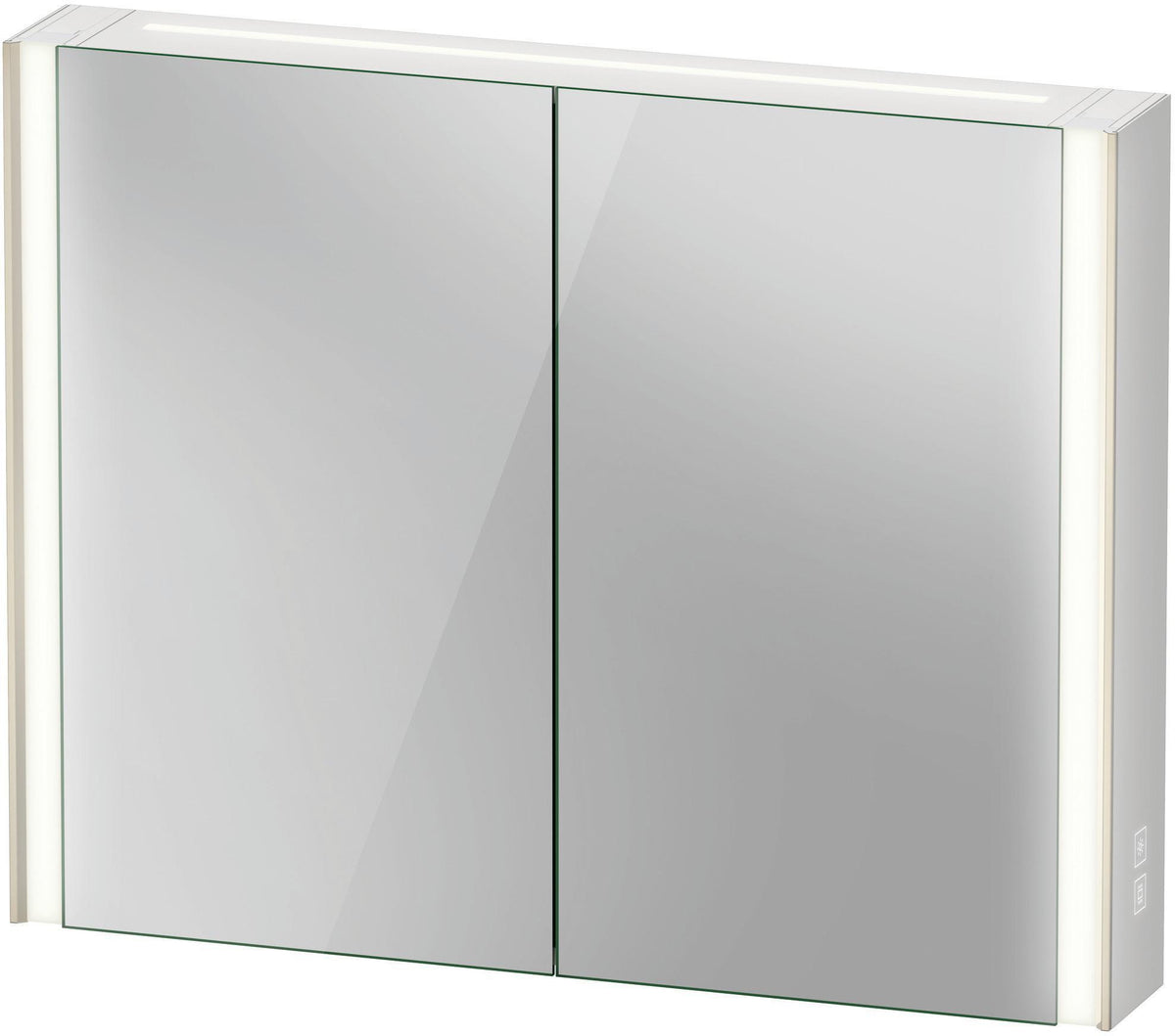 DURAVIT XViu Spiegelschrank 820 mm mit LED-Beleuchtung, Champagner Matt, 2 Türen, IP44