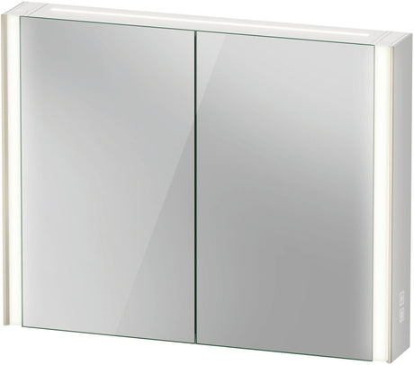 DURAVIT XViu Spiegelschrank 820 mm mit LED-Beleuchtung, Champagner Matt, 2 Türen, IP44