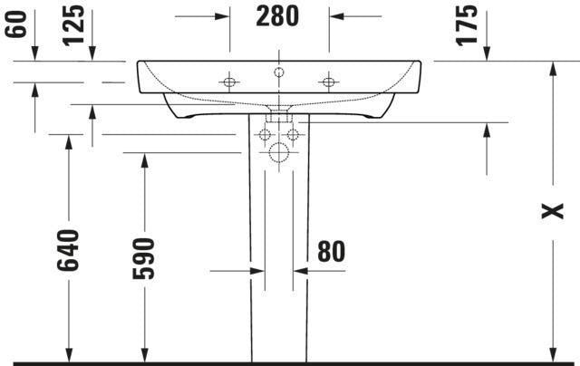Duravit No.1 Möbelwaschtisch 550 mm weiß mit Überlauf und Hahnlochbank