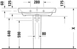 Duravit No.1 Möbelwaschtisch 550 mm weiß mit Überlauf und Hahnlochbank
