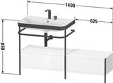 Duravit Waschtischset HAPPY D.2 PLUS 1400x490mm ein Hahnloch taupe supermatt