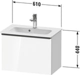 DURAVIT D-Neo Waschtischunterbau 610 mm Eiche Terra Matt mit Auszug und Chromgriff