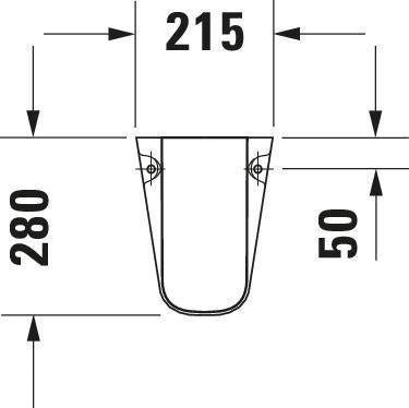Duravit D-Code Halbsäule aus Sanitärkeramik, weiß, 215 x 213 x 280 mm, für 070545