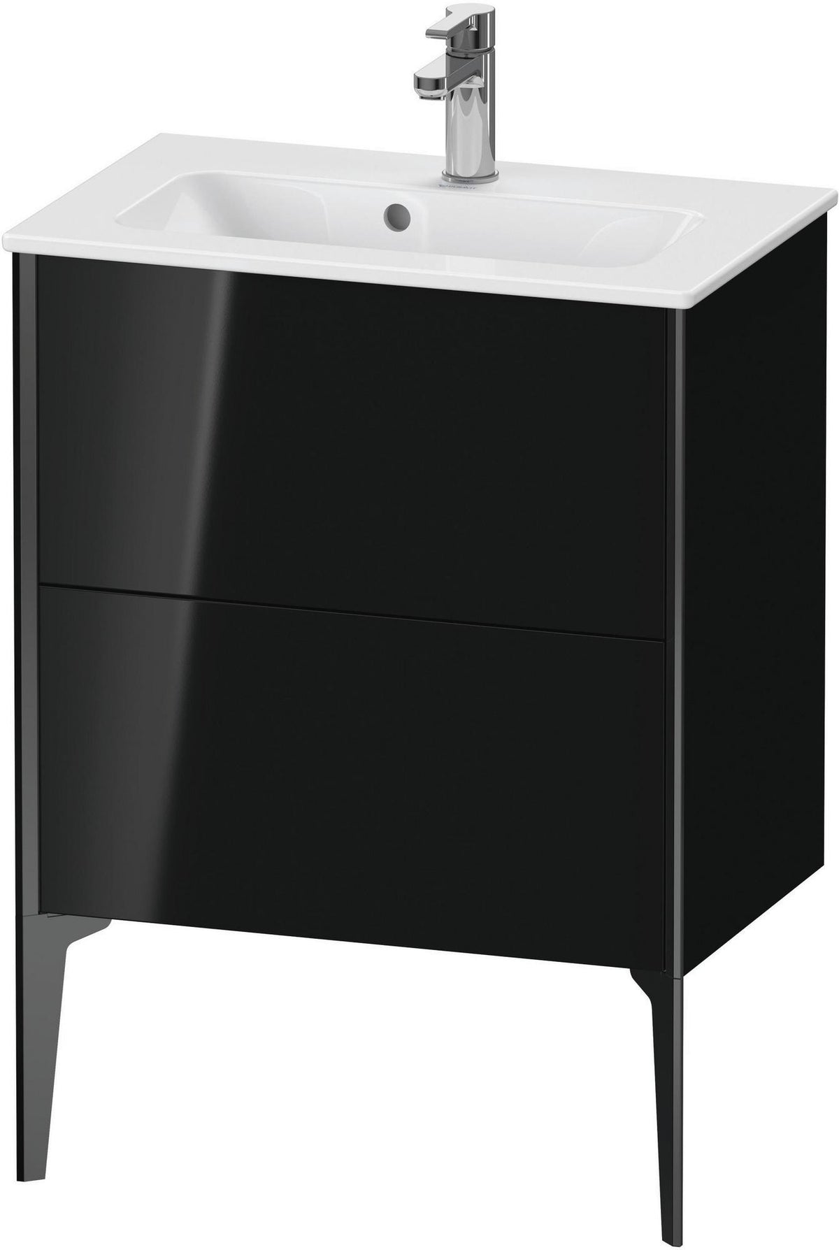 Duravit XViu Waschtischunterbau bodenstehend 610 mm, 2 Auszüge, champagner matt/weiß matt