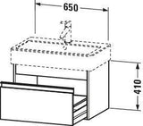 DURAVIT Ketho Waschtischunterbau wandhängend 650 mm, 1 Auszug, weiß matt, für Vero 045470