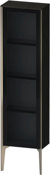 Duravit Halbhochschrank XViu Glastür 1330 mm Eiche Schwarz mit Tip-on und Soft-Close