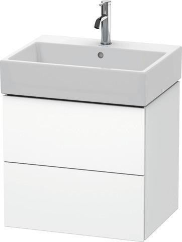 Duravit L-Cube Waschtischunterbau 584 mm taupe supermatt, 2 Schubkästen, Tip-On, wandhängend