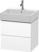 Duravit L-Cube Waschtischunterbau 584 mm taupe supermatt, 2 Schubkästen, Tip-On, wandhängend