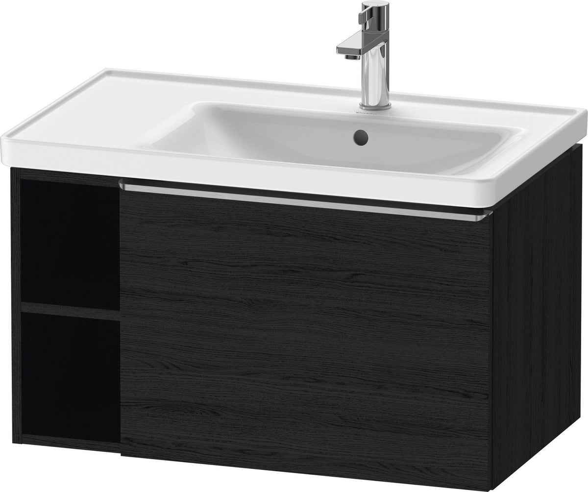 DURAVIT D-Neo Waschtischunterbau 784 mm wandhängend mit 1 Auszug und 2 offenen Fächern in Betongrau Matt