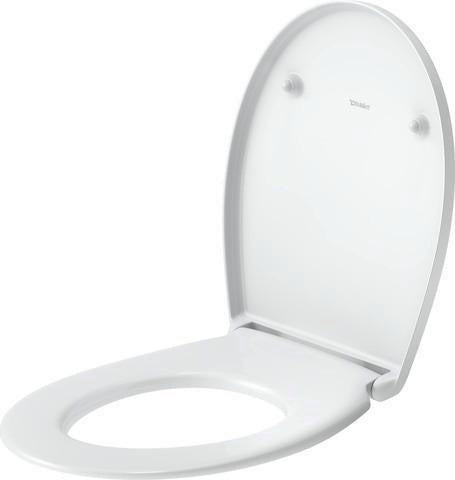 DURAVIT Univavo WC-Sitz Oval Tief 452mm mit Absenkautomatik, Duroplast, abnehmbar, Edelstahl-Scharniere, Weiß