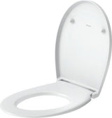 DURAVIT Univavo WC-Sitz Oval Tief 452mm mit Absenkautomatik, Duroplast, abnehmbar, Edelstahl-Scharniere, Weiß