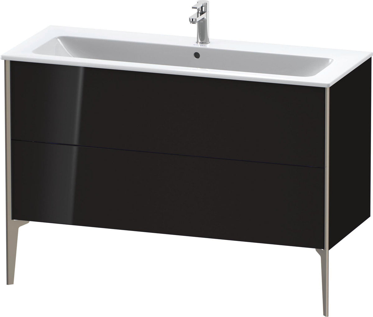 DURAVIT XViu Waschtischunterbau bodenstehend 1210 mm, 2 Auszüge, champagner matt/weiß matt