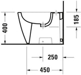 DURAVIT Stand-Bidet Starck 2 570 mm mit Überlauf & Hahnlochbank, weiß