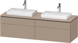 DURAVIT L-Cube Konsolenwaschtischunterbau 1620 mm Taupe supermatt mit Tip-on Technik