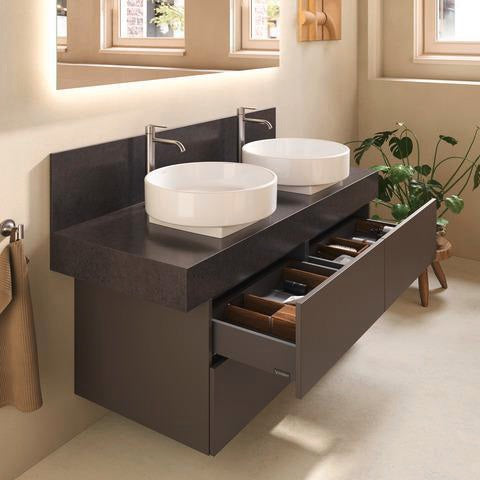 DURAVIT Balcoon Konsole 1400x370x550 mm mit Ausschnitt links, Lava Struktur