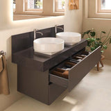 DURAVIT Balcoon Konsole 1400x370x550 mm mit Ausschnitt links, Lava Struktur