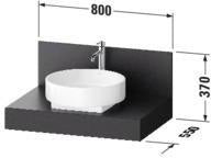 DURAVIT Balcoon Konsole 800x370x550 mm mit mittigem Ausschnitt, Lava Struktur – Badmöbel-Konsole