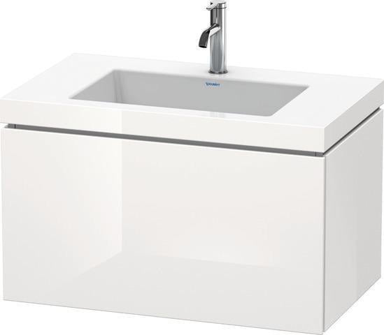 Duravit Waschtischset L-Cube 800x480mm mit Vero Air Möbelwaschtisch, 1 Hahnloch, ohne Überlauf