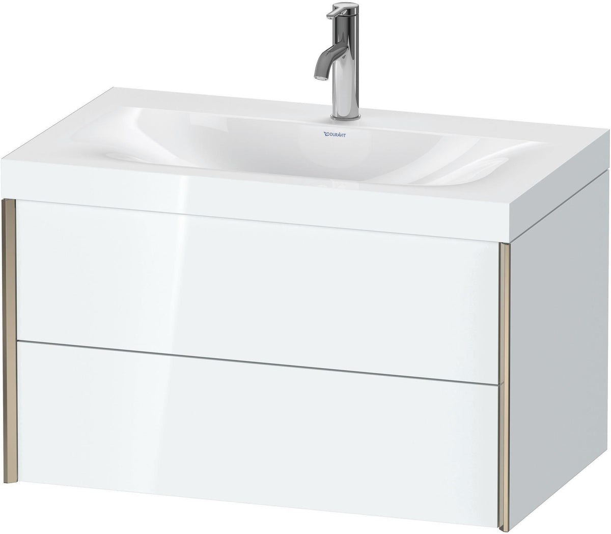 DURAVIT XViu c-bonded Waschtischset 800 mm wandhängend mit 2 Schubkästen und Tip-on-Technik