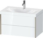 Mitteldichte Faserplatte (MDF) / weiß / m.Viu,2Schubk.503x800x480mm 1Hl,champag. m./weiß hgl Lack,Rahmen
