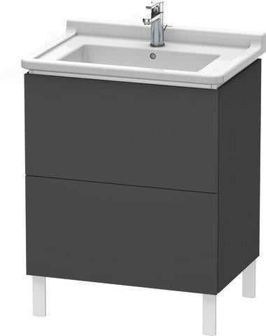 Duravit L-Cube Waschtischunterbau 469x670x712 mm taupe matt – 2 Auszüge, Tip-On, für Starck 3