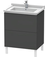 Duravit L-Cube Waschtischunterbau 469x670x712 mm taupe matt – 2 Auszüge, Tip-On, für Starck 3