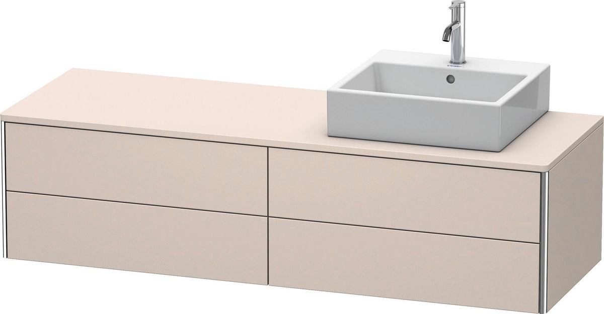 Duravit XSquare Waschtischunterbau 1600 mm betongrau matt, 4 Schubkästen, wandhängend