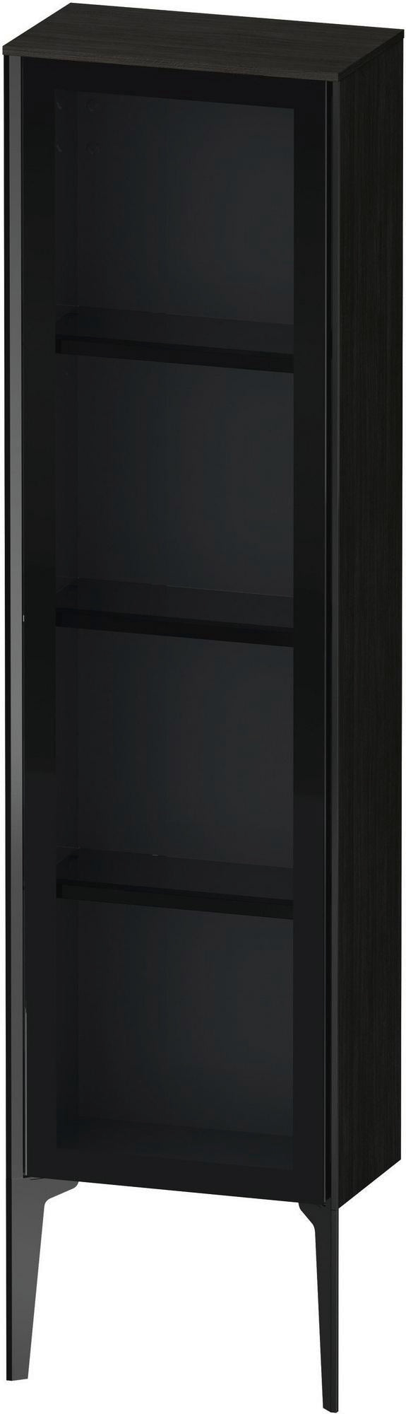 DURAVIT XViu Halbhochschrank mit Glastür 1330 mm Eiche matt – Wandhängend, Push-Open