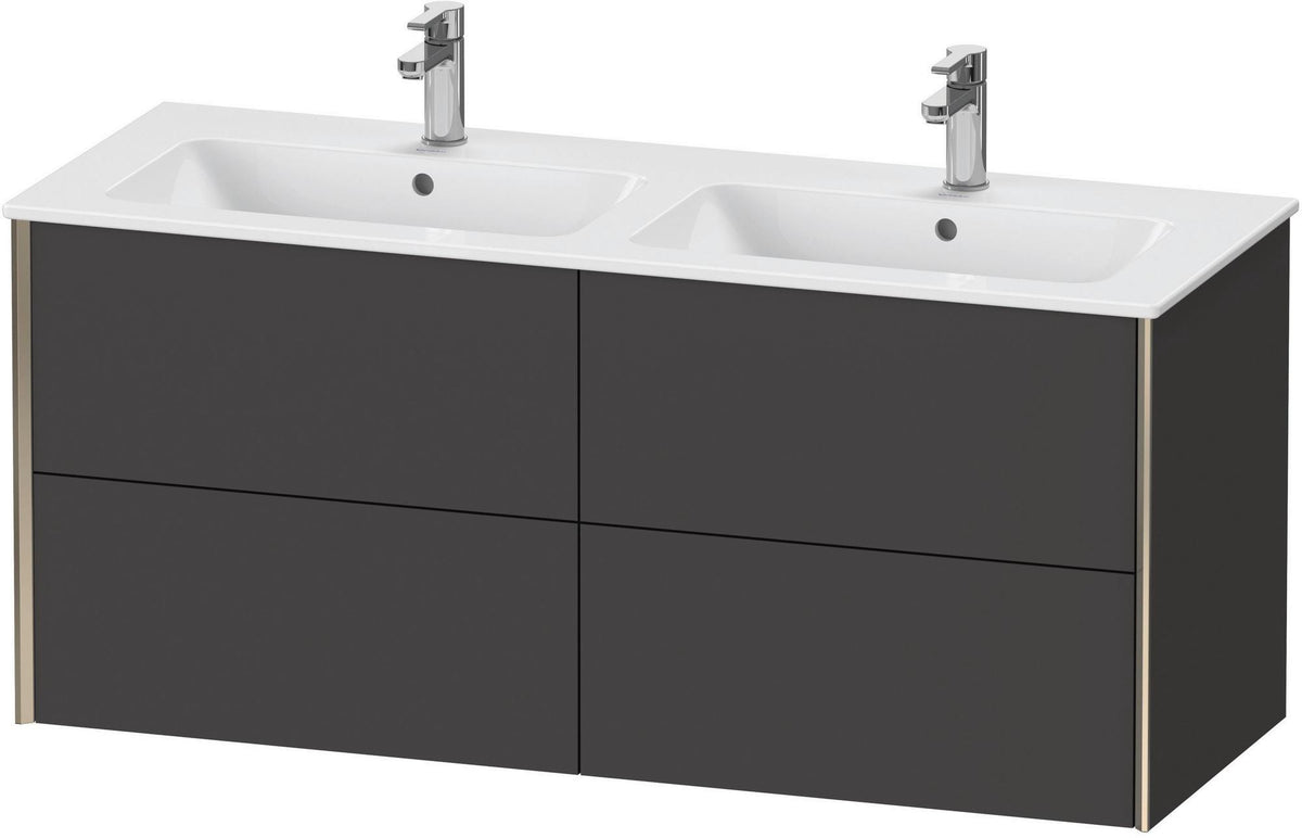 Duravit XViu Waschtischunterbau wandhängend 1280 mm, 4 Schubkästen, champagner matt/weiß matt