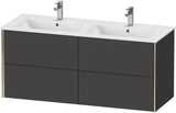 Duravit XViu Waschtischunterbau wandhängend 1280 mm, 4 Schubkästen, champagner matt/weiß matt