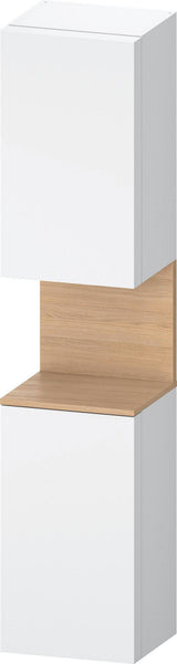 DURAVIT Qatego Hochschrank 400 mm, 2 Türen, weiß Hochglanz, Eiche Schw. Matt